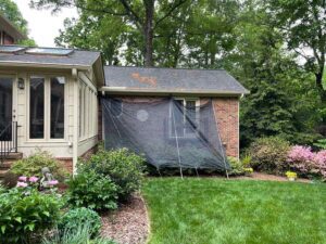 protecting yard during roof replacement