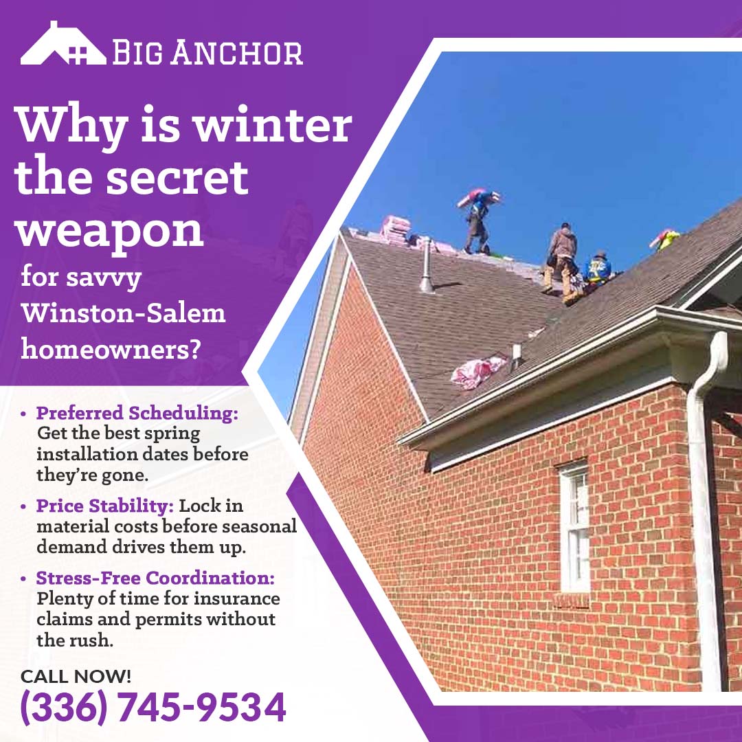 Winston - Salem roof replacement in WInter