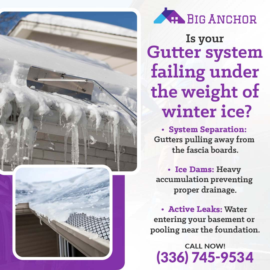 Big Anchor Roofing & Gutters 4 (ver 1) Winter damage to gutters